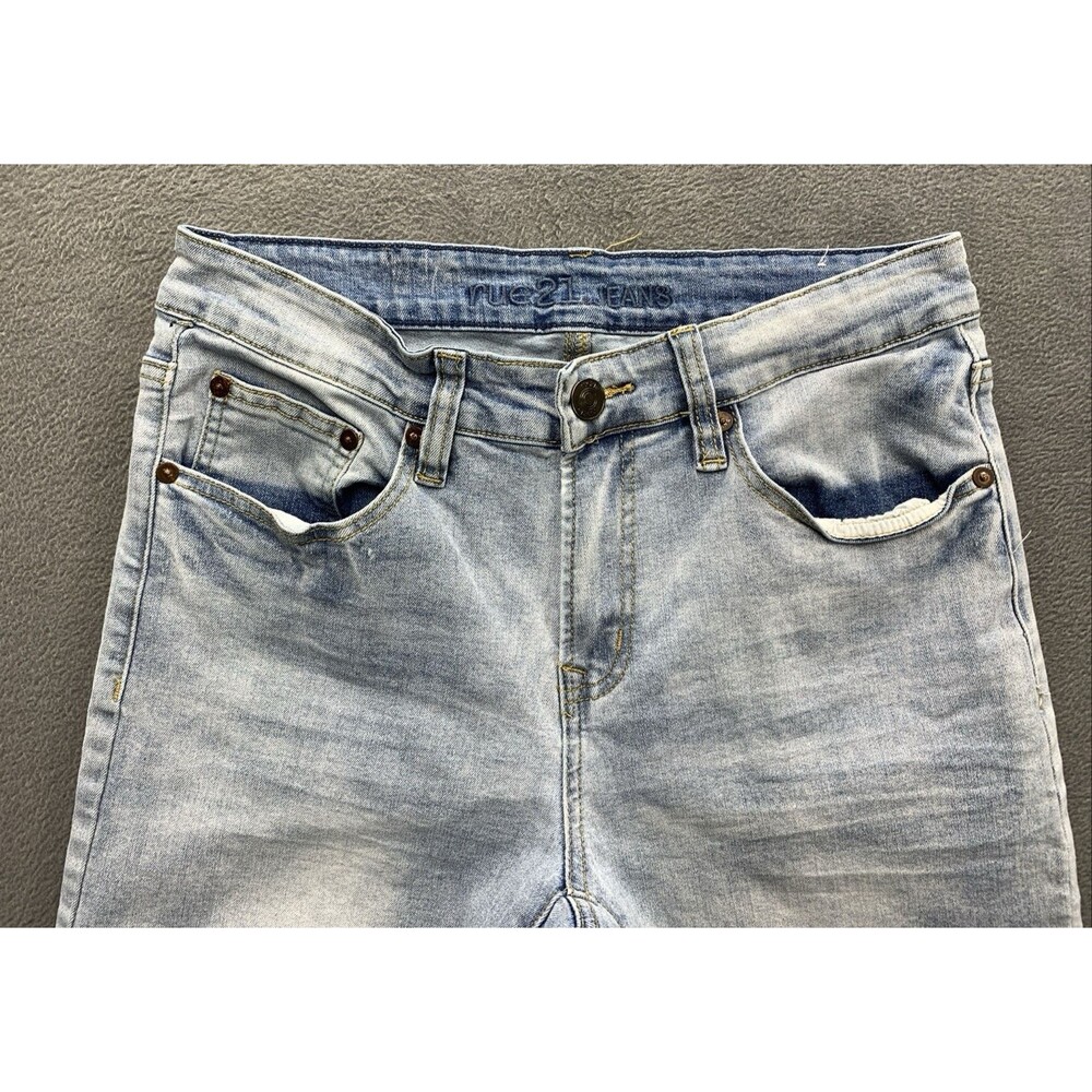 Rue 21 Denim Jeans Men's Size 30X30 Sky Blue Slim Taper Supreme Flex - Picture 3 of 16